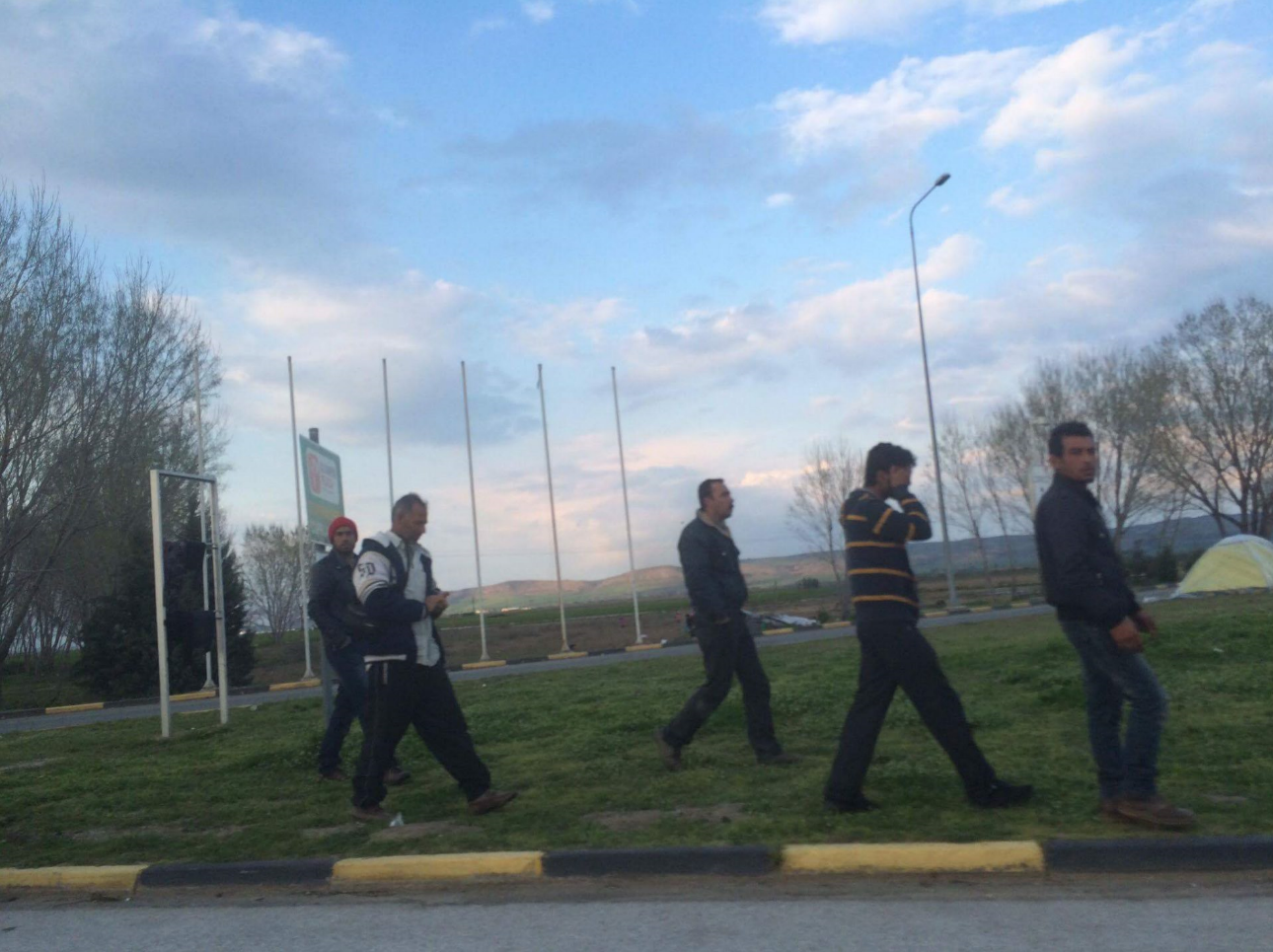 Military Age Males Walking Roadside